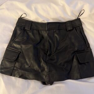 Zara Black Faux Leather Skort